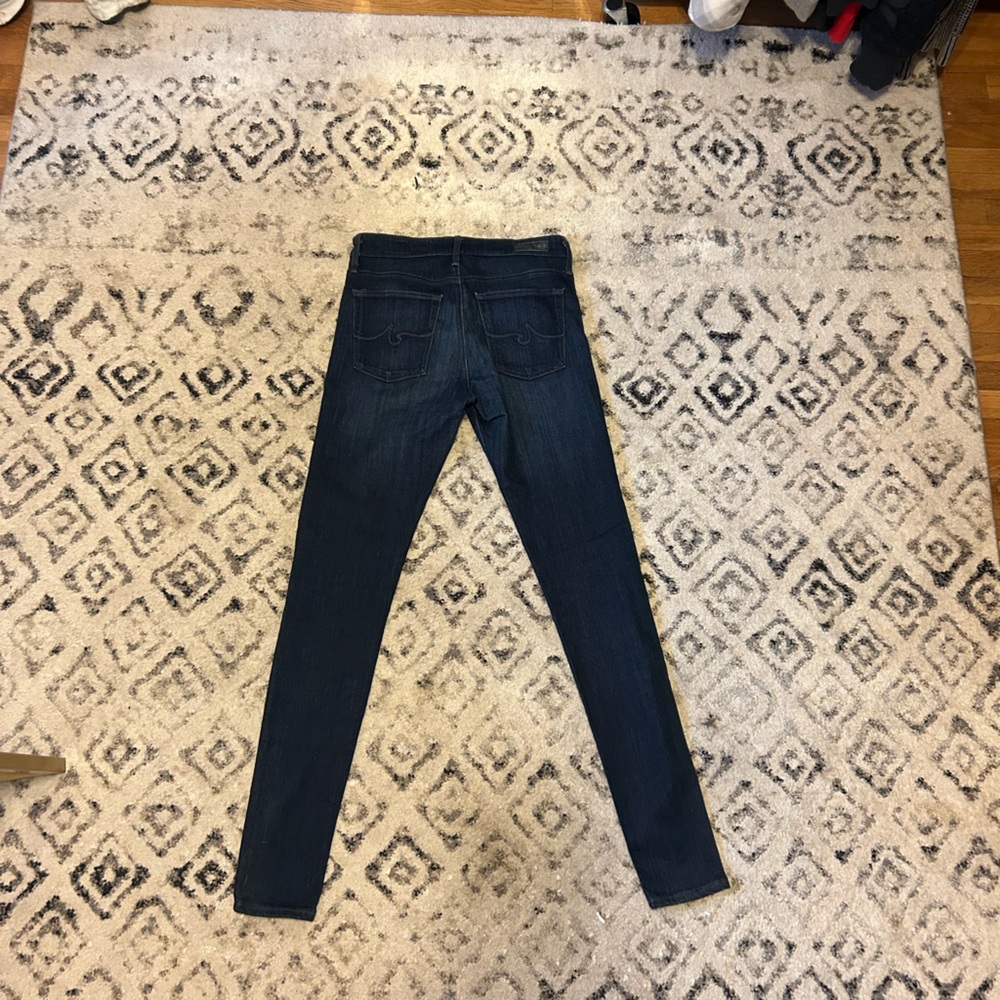Ag Adriano Goldschmied Dark Blue High Rise Skinny Jeans